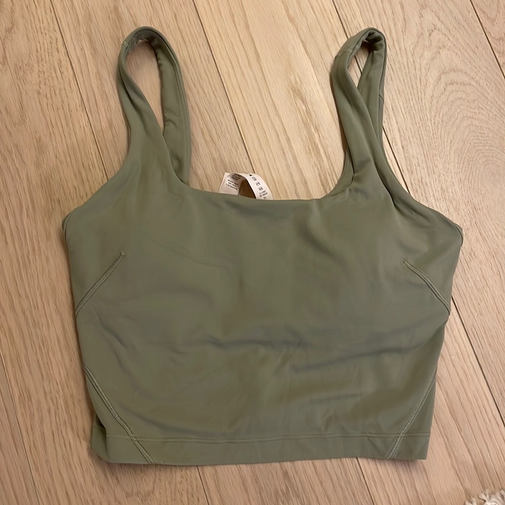 Lululemon Nulu Fold Tight Crop Yoga Tank Top - Rosemary Green